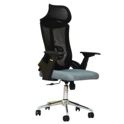 Executive Office Chair (FT-HJ053A) Black and (Gray Fabric) - Office Chair | Furnitex