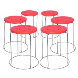 6 Combo Ring Stool (FT- S02) Red - Ring Stools | Furnitex