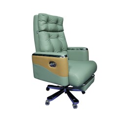 Executive Luxury Boss Chair with Footrest (FT-H0630) Olive Green - Boss Chair | Furnitex