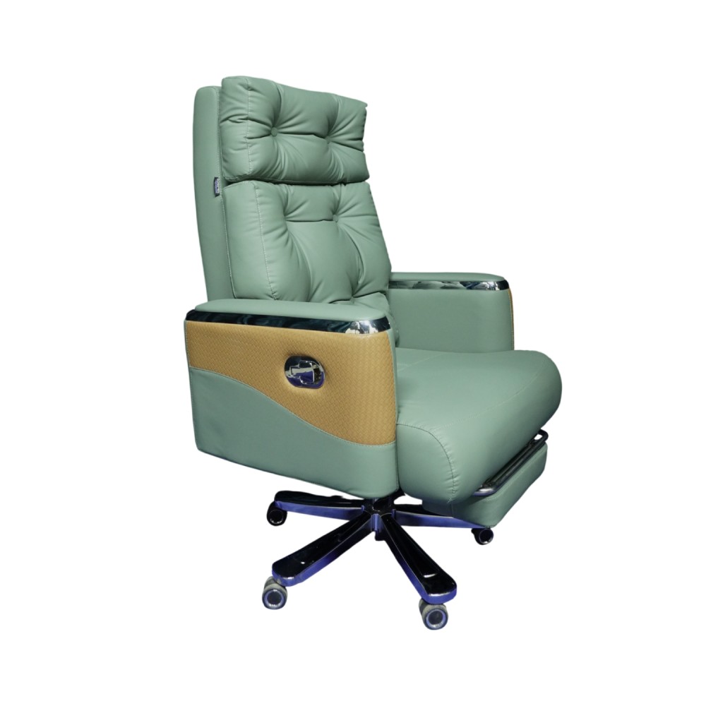 Executive Luxury Boss Chair with Footrest (FT-H0630) Olive Green