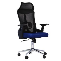 Executive Office Chair (FT-HJ053A) Black and (Blue Mesh) - Office Chair | Furnitex