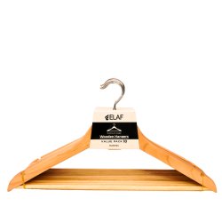 10 Pieces Premium Wooden Hangers with 360-Degree Rotatable Hook - Wooden Hangers | Furnitex
