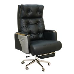 Executive Luxury Boss Chair with Footrest (FT-H0630) Black - Boss Chair | Furnitex