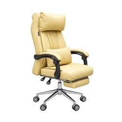 Revolving Office Chair with Footrest and Pillow (FT-HB859) Brown - Office Chair | Furnitex