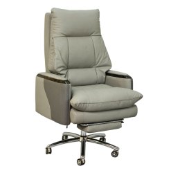 Executive Luxury Boss Chair with Footrest (FT-H0628) Gray - Boss Chair | Furnitex