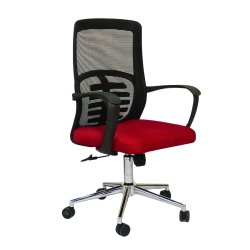 Hydraulic Chair (FT-J166-B) Red Fabric - Office Chair | Furnitex