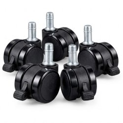 Office Chair Caster Wheels with lock – Universal Fit, Heavy Duty & Smooth Rolling (Set of 5) - Chair Accessories | Furnitex