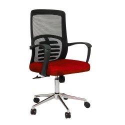 Hydraulic Chair (FT-J166-B) Red Mesh - Office Chair | Furnitex