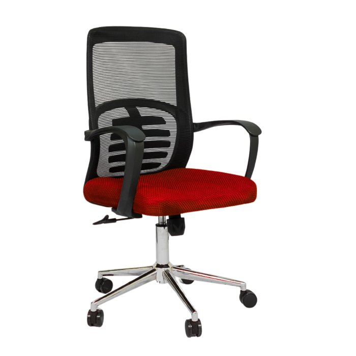 Hydraulic Chair (FT-J166-B) Red Mesh