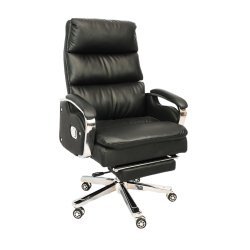Comfortable Luxury Boss Chair with Footrest (FT-H809) Black - Boss Chair | Furnitex