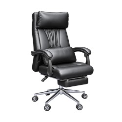 Revolving Office Chair with Footrest and Pillow (FT-HB859) Black - Office Chair | Furnitex