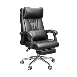 Revolving Office Chair with Footrest and Pillow (FT-HB859) Black - Office Chair | Furnitex