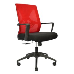 Hydraulic Chair (FT-H8047) Garnet Red Black - Office Chair | Furnitex