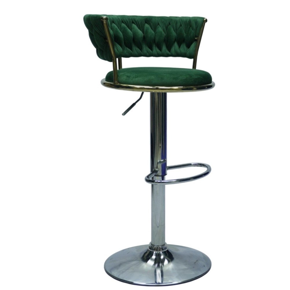 Premium Velvet Bar stool (FT-BJ151) Green