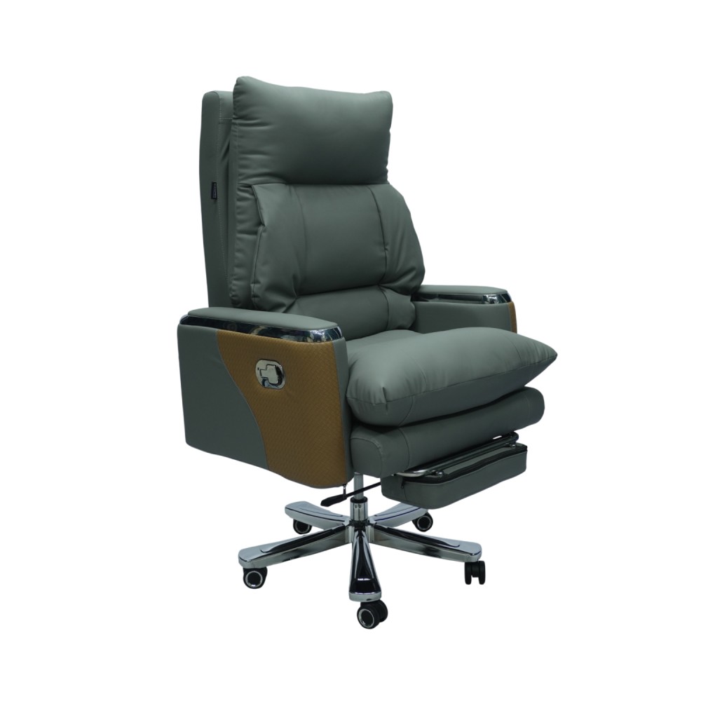 Executive Luxury Boss Chair with Footrest (FT-H0628) Deep Gray