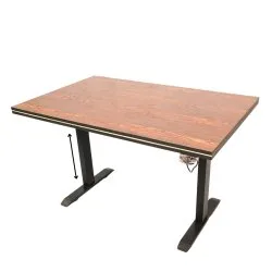 Electric Height-Adjustable Elevating Desk (FT-Y100) Black Brown Top - Electric Height Adjustable Elevating Desk | Furnitex
