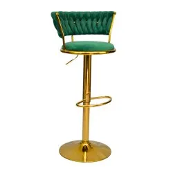 Gold Premium Velvet Bar stool (FT-BJ151) Green - Bar Stools | Furnitex